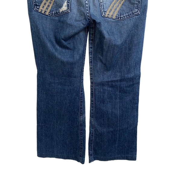 7 For All Mankind Dojo Jeans size 27 Dark Blue Denim Grommet Pockets - Picture 6 of 16